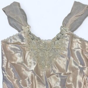 Y2K Satin Lace Fairy Slip Dress with beaded detail